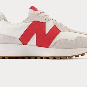 New Balance - 327 Moonbeam / True Red Low Top Sneakers